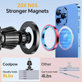 Coolpow for MagSafe Car Mount【Windshield+Vent+Dash】Magnetic Phone Holder for Car Phone Holder Mount Cell Phone Holders for Your Car Accessories Suction Phone Mount for Car Truck Stand for iPhone 17 16