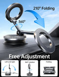Coolpow【Newest Vacuum Magnetic Phone Holder for Car Phone Holder Mount【Movable Vacuum Suction】Magsafe Car Mount Cell Phone Holders for Your Car Accessories for Women Men for iPhone 17 16-Carbon Fiber
