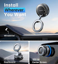 Coolpow【Newest Vacuum Magnetic Phone Holder for Car Phone Holder Mount【Movable Vacuum Suction】Magsafe Car Mount Cell Phone Holders for Your Car Accessories for Women Men for iPhone 17 16-Carbon Fiber