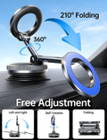 Coolpow【Newest Vacuum Magnetic Phone Holder for Car Phone Holder Mount【Movable Vacuum Suction】Magsafe Car Mount Cell Phone Holders for Your Car Accessories for Women Men for iPhone 17 16-Carbon Fiber