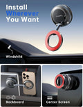 Coolpow【Newest Vacuum Magnetic Phone Holder for Car Phone Holder Mount【Movable Vacuum Suction】Magsafe Car Mount Cell Phone Holders for Your Car Accessories for Women Men for iPhone 17 16-Carbon Fiber