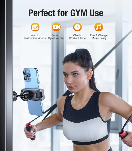 Coolpow Magnetic Phone Holder for Gym【Strong Magnets】 Tripod Mount Ring Gym Magnetic Phone Holder Attach to Metal Surface, Gym Accessories for Mothers Gift Essentials for All Smartphones 4.7-7"