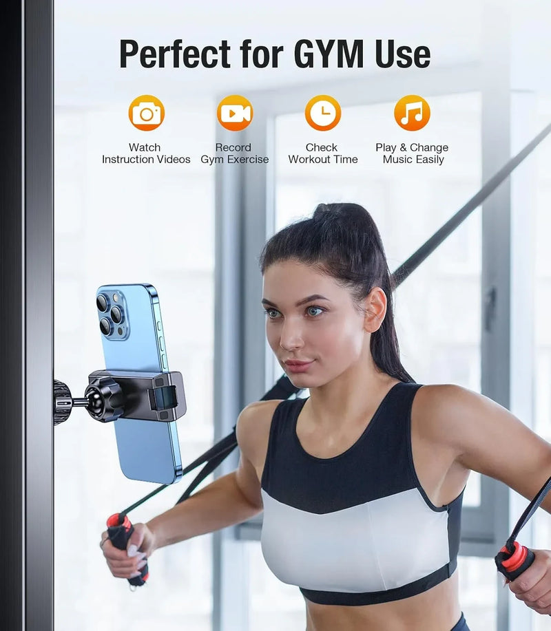 Coolpow Magnetic Phone Holder for Gym【Strong Magnets】 Tripod Mount Ring Gym Magnetic Phone Holder Attach to Metal Surface, Gym Accessories for Mothers Gift Essentials for All Smartphones 4.7-7"